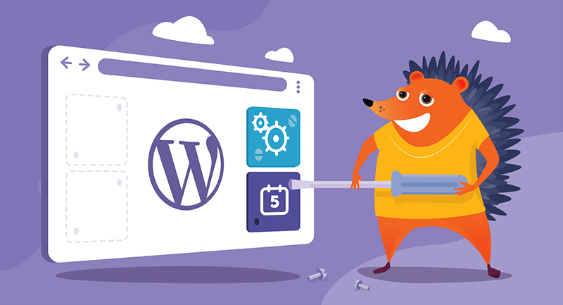 The process of adding a widget to a page in WordPress is demonstrated.